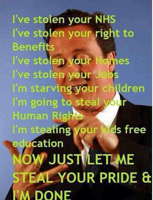 Carolynoflondon's tweet photo. Do we want this man in charge of our government? NO! #CameronMustGo http://t.co/d4bXq2XptW