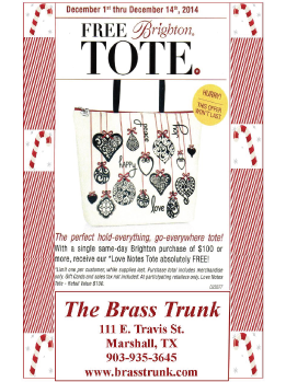 BrassTrunk's tweet photo. Come in for a FREE Brighton Love Notes Tote! http://t.co/s1aMhyHbMZ