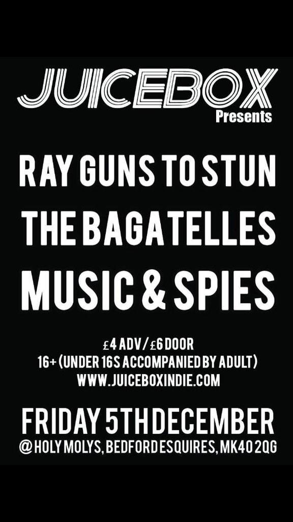 The Bagatelles (@thebagatellesuk) on Twitter photo Friday 5th December - The Bagatelles <a href="/BedfordEsquires/">Bedford Esquires</a> <a href="/Juicebox_Indie/">π
πππΎππ½ππ ππππ</a> Friday 5th December - The Bagatelles <a href="/BedfordEsquires/">Bedford Esquires</a> <a href="/Juicebox_Indie/">π
πππΎππ½ππ ππππ</a>