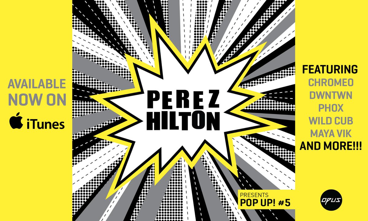 PerezHilton's tweet photo. It's here! My happy surprise is that #PopUp5 is available TODAY on @iTunesMusic! Get it here: http://t.co/KqA7zodvZe http://t.co/dQd1Kr5dNh