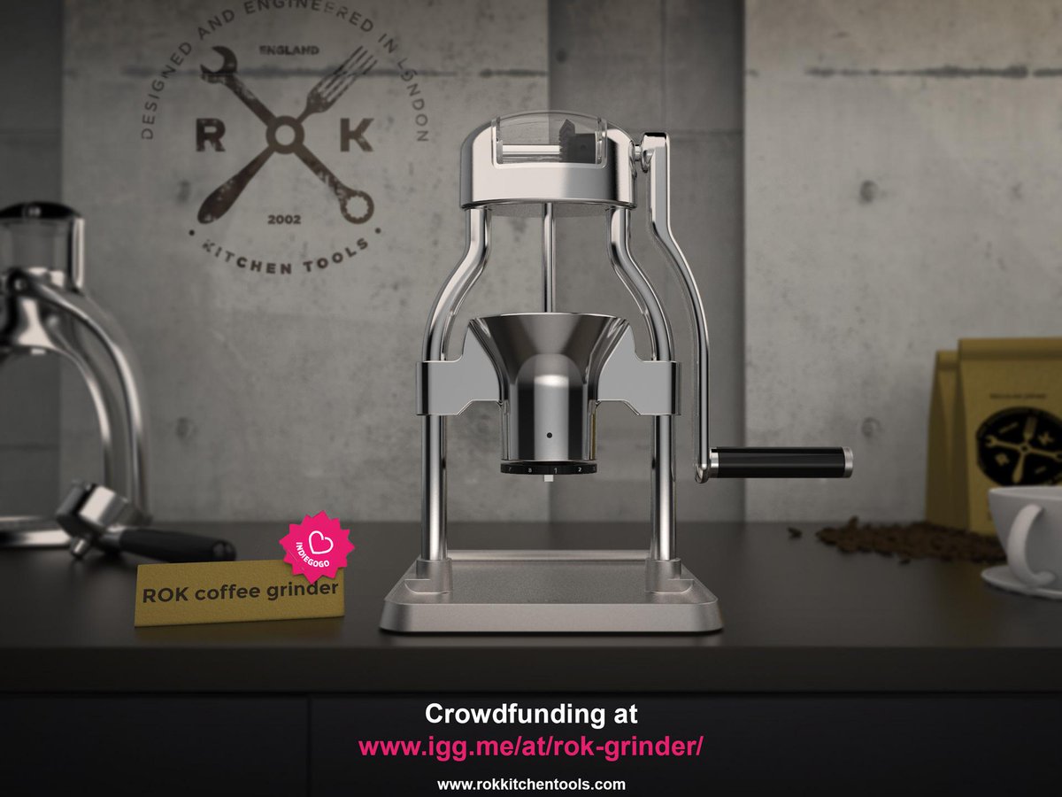 The @ROKCoffee espresso maker has a sister: check out the ROK #coffee grinder. igg.me/at/rok-grinder…