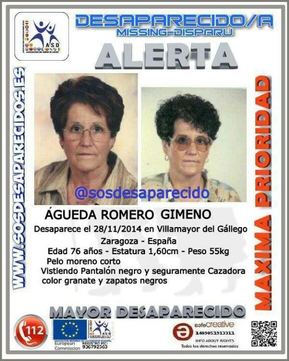 sosdesaparecido's tweet photo. ALERTA DESAPARECIDA 
#España #Missing #desaparecida #sosdesaparecidos #Zaragoza #Villamayor http://t.co/9HgOMMv324