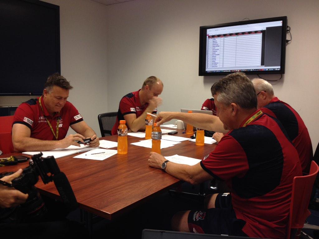 melbournefc's tweet photo. Our recruiting team is getting set for the Rookie Draft #MFCDraft http://t.co/cOEGqDzM8T