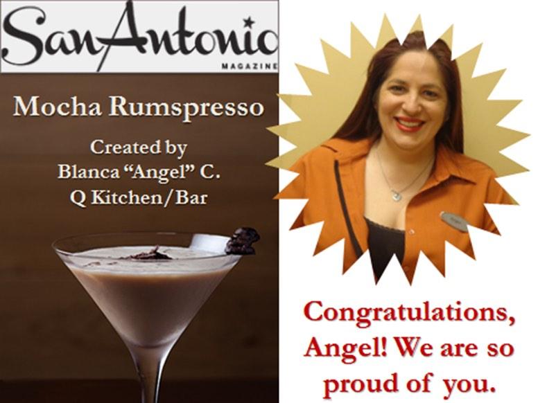 GFLeonard's tweet photo. Congrats Angel proud of your creativity #QKitchen|Bar #bestplacesinSA @HyattRegencySA @SanAntonioMag #inahyattworld http://t.co/6YCGCYDrfU