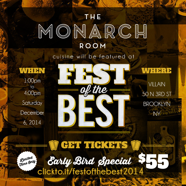TheMonarchRoom's tweet photo. @Thrillist's Fest of the Best is this weekend. We'll be serving the favorites. Get tickets: http://t.co/A2zNFbXw3J http://t.co/kCpqTVIyN6