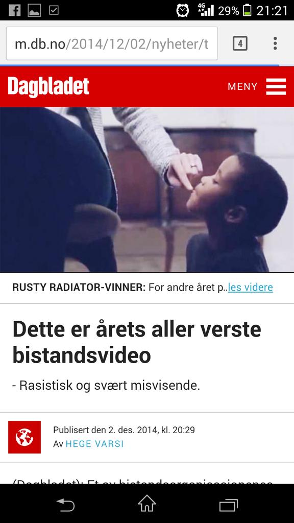 mariusgitar's tweet photo. Worst Humanitarian video campaign of 2014! Well done @saih #rustyradiator http://t.co/Hsbzqa8NWZ