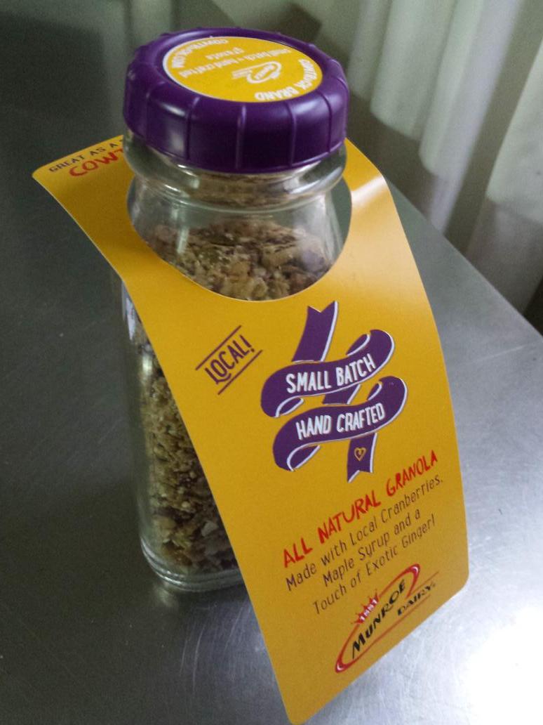 scoutout's tweet photo. Love the new small batch gingery granola by @MunroeDairy! Cute bottle too. Hope it's not just for the holidays. http://t.co/Rz9orMu7hN