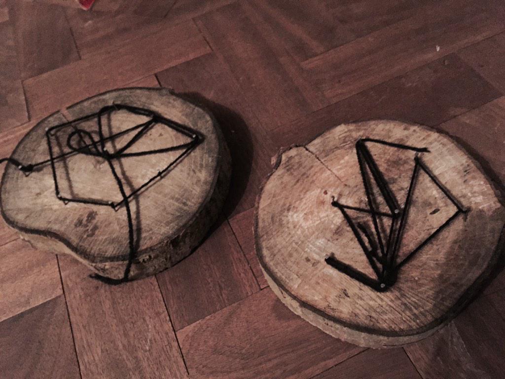 Children hammered in nails to make a weaving board #eyfs #preschool