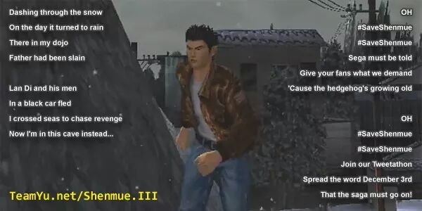 Ryohazuki1's tweet photo. From team yu Facebook #saveshenmue #shenmue #sega #PS4FUN http://t.co/nNiXCGYT9p