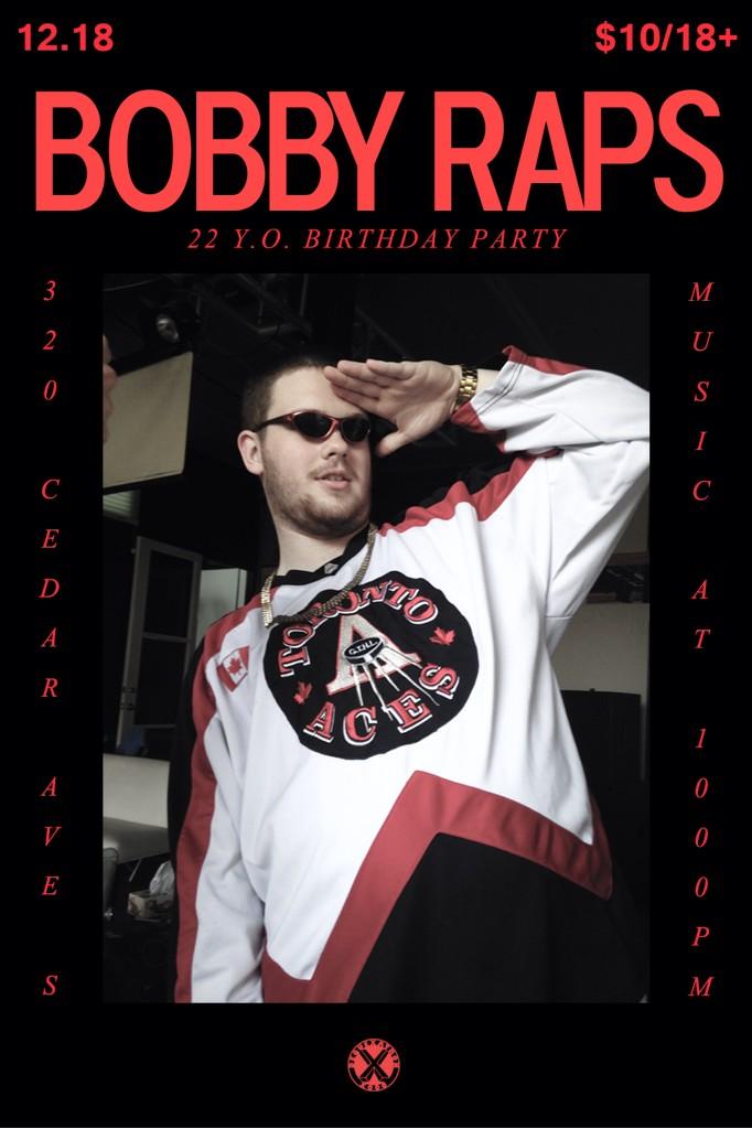 BOBBYRAPS
22YO B-DAY PARTY
DECEMBER 18TH, 2014
W/ <a href="/TIIIIIIIIIIP/">❿</a> + SPECIAL GUESTS
RSVP: bit.ly/bebbday
•