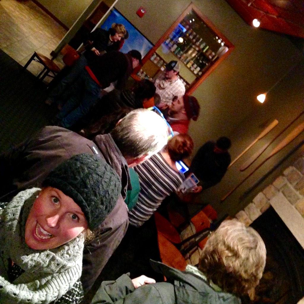 Oh The Line! Better get a beer <a href="/ShannonBryan/">Shannon Bryan</a> #PowderKeg @sebagobrewing <a href="/SaddlebackMaine/">Saddleback Maine</a>
