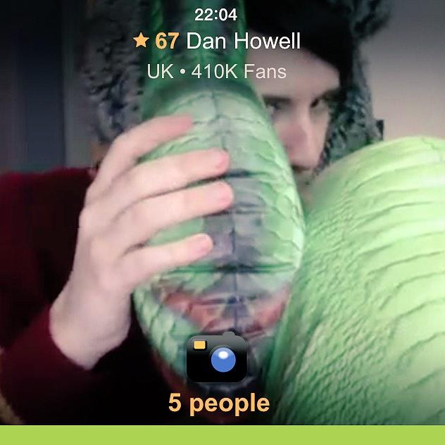 danielhowell's tweet image. in hindsight 'blowing up' my inflatable dinosaur live on webcam may have been a poor decision