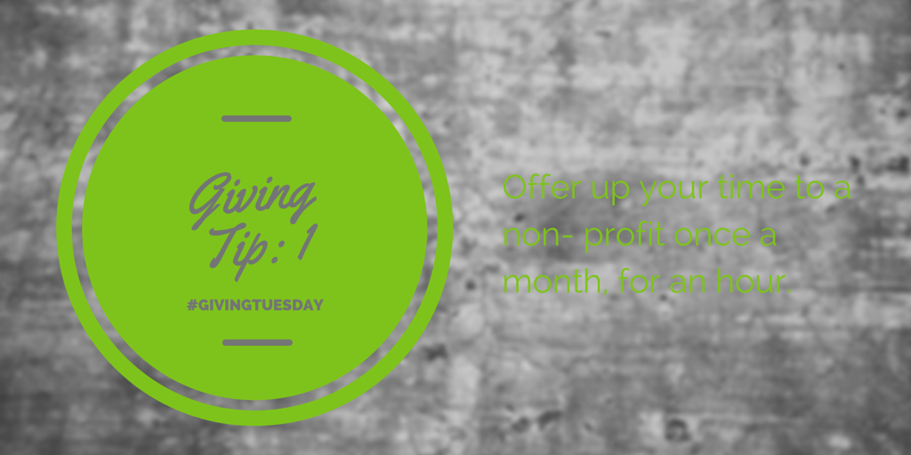 ActOnSoftware's tweet image. #GivingTips -- Offer up your time for a #Nonprofit once a month for an hour. #GivingTuesday