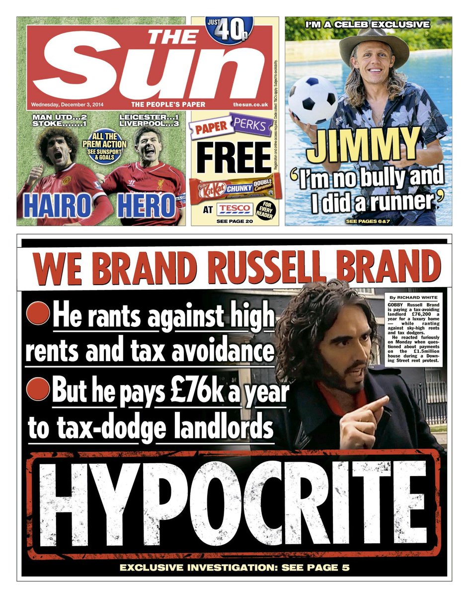 SUN FRONT PAGE: "Hypocrite" #skypapers