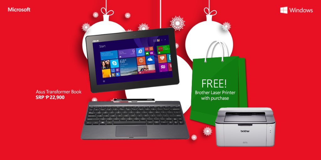 MicrosoftPH's tweet photo. Give the gift that’s both naughty & nice w/ the @ASUSph Transformer Book T100 http://t.co/x8ZndoD5VD #WindowsHoliday http://t.co/qfJKUN73rk