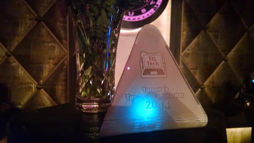 particle's tweet image. Love this! Lit up with a Core RT @AskMP: Congratulations to @PearlChen. You deserve this. #TOTechBash