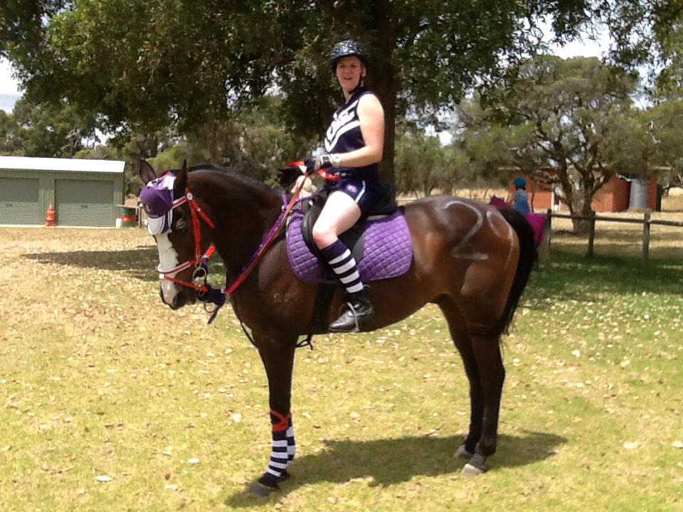 GillianNugget's tweet photo. I am a massive Dockers fan!! So much so that I dressed up as Pavlich at pony club for fancy dress!! #foreverfreo http://t.co/FP7PBykL5a