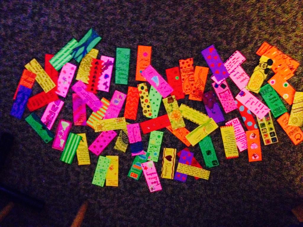 sedEnglishEd's tweet photo. Check out the 67 bookmarks we made for the Students Rebuild Challenge! Go us! #weloveliteracy http://t.co/lFAK9Puwhx