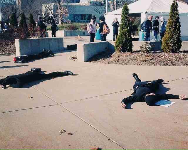 YBMSN's tweet photo. Visuals from the #BlackMaleExhibition today at #WMU flagpoles. The experience was a positive step forward. #BLM. http://t.co/nvQK14N88F