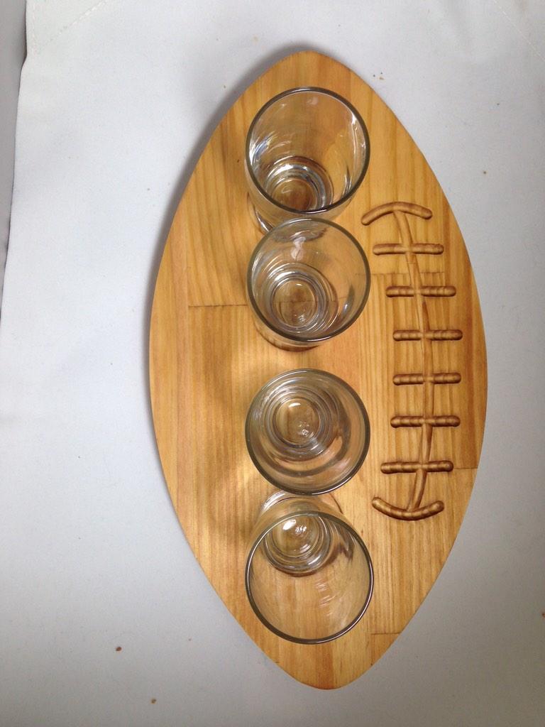 FancyFlights's tweet photo. Finishing our flights! Check out our new football shaped flight! Perfect for gameday! http://t.co/fxzWVKkT3Q