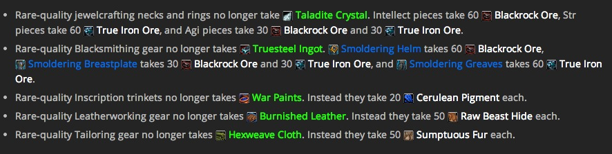 Wowhead's tweet photo. Crafting rare-quality Draenor items just got easier with some hotfixes today! http://t.co/uONE8PvIcQ http://t.co/gfmXYS8UWy