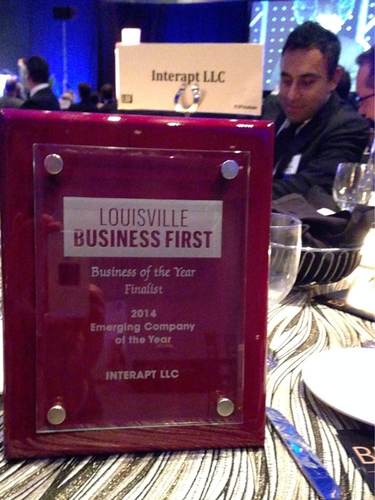 Interapt's tweet image. Humbled and honored by @BFLouisville's recognition as Emerging Business of the Year. Congrats to the Interapt team!