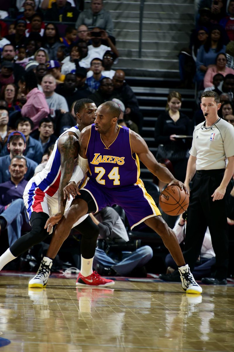 Kobe Bryant failed to score in the first 28:36 in game against Pistons.

He scored 10 points in the next 1:30.