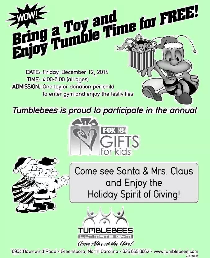 Join us for our annual gifts for kids event December 12th! Bring an unwrapped toy! #Christmastime #givetochildren
