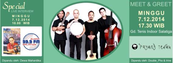 room_event's tweet photo. Ada yg pengen Merchandise dr Payung Teduh ?! Pantengin mereka di @ssfm999 Minggu 7 Des '14 | 10.00 wib. http://t.co/1Ku1yG5ZOa