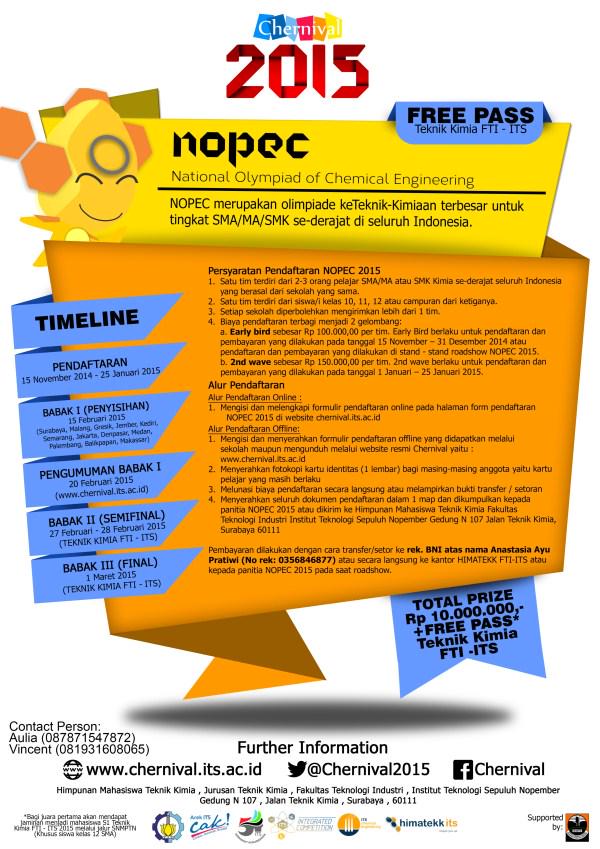Ayo daftarkan tim SMAmu di @Nopec2015 dan dapatkan hadiah 10jt+FREE PASS Teknik Kimia ITS!  <a href="/masuksmansa/">Masuk Smansa</a>