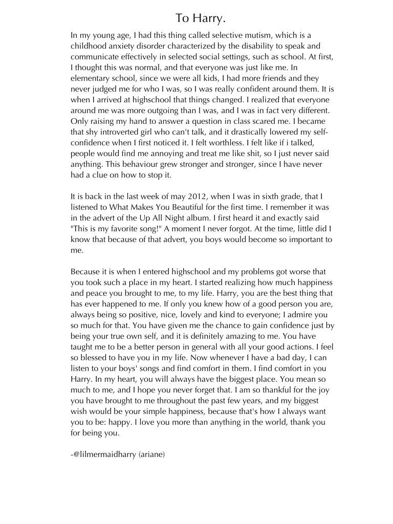 lilmermaidharry's tweet photo. Dear @Harry_Styles ,
you've changed my life, and I would be so grateful if you followed me...
🈹🐳💭
I love you so much! http://t.co/QbVxDypL7v