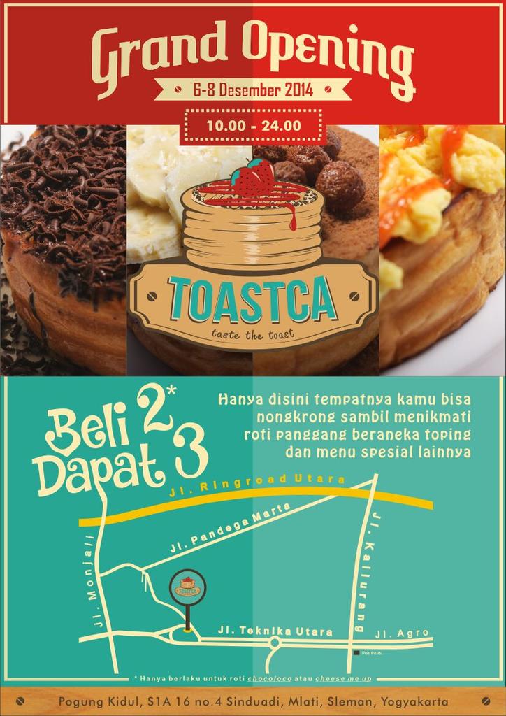 ToastcaCafe's tweet photo. @Jogja24Jam grand opening Toastca lo, ayo pada datang nikmatin roti panggangnya. Pasti bedaa !!! http://t.co/PPE46LUg3p