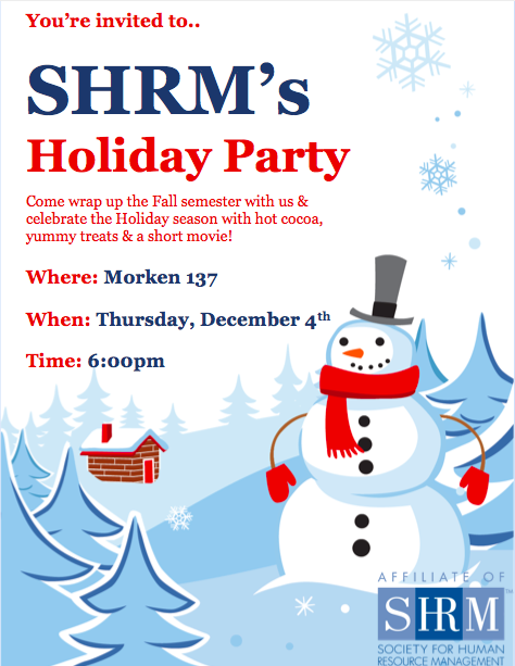 PLUSHRM's tweet image. Hope to see you all for our Holiday Party this Thursday (12/4) @ 6pm in Morken 137! @PLUNEWS @PLUBUSA