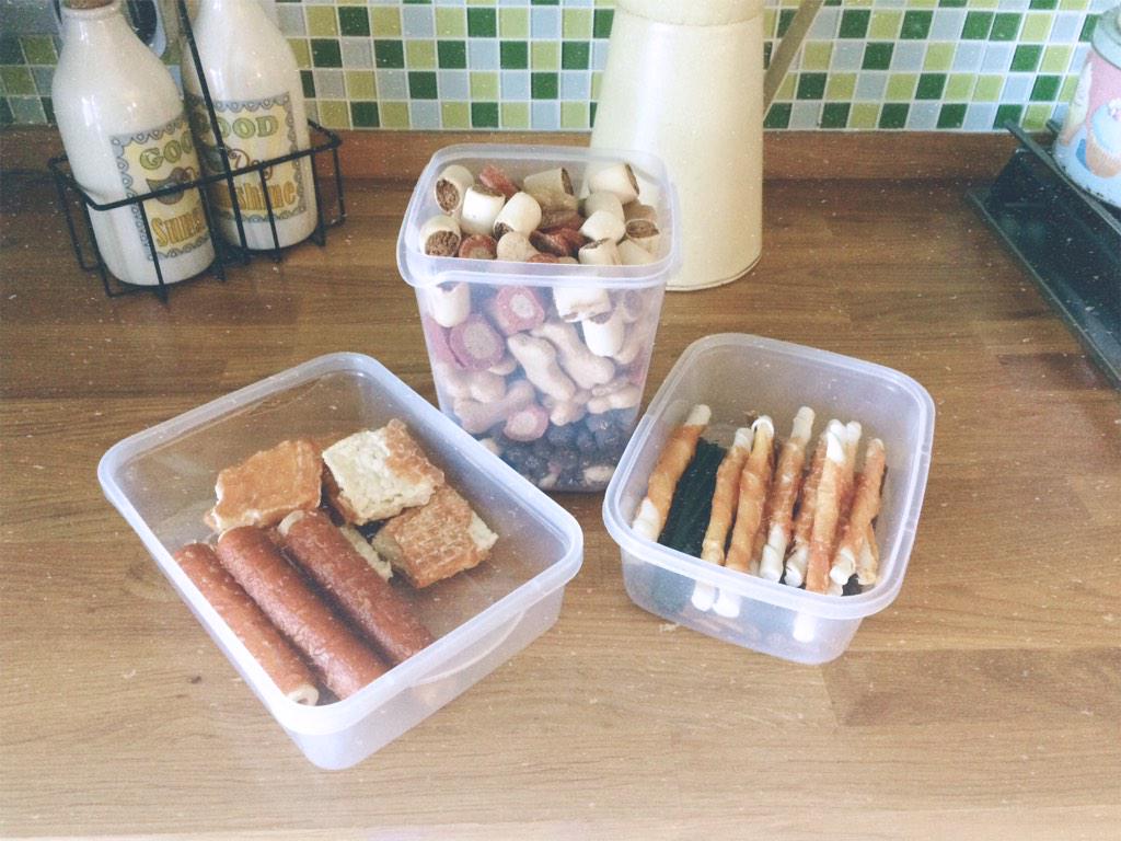 cuthbertwhippet's tweet image. mummy has been out &amp;amp; topped up our treat selection