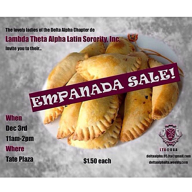 LTA_DeltaAlpha's tweet photo. TATE PLAZA: EMPANADA SALE!!! TODAY!!! http://t.co/Y1YljMl19y