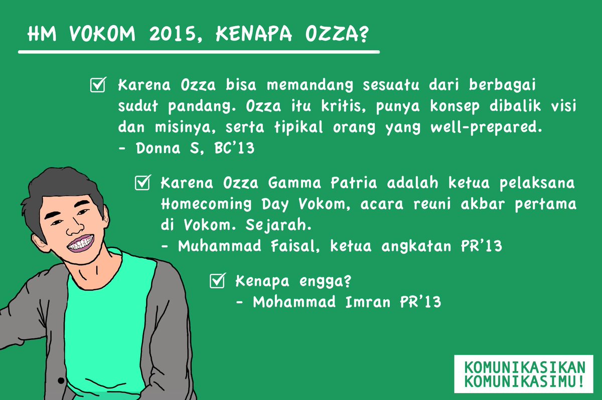 Cukup sekian. Utk info lbih lanjut, trlampir bbrp testimonial dr tmn2 Vokom. Tagline saya: #KomunikasikanKomunikasimu