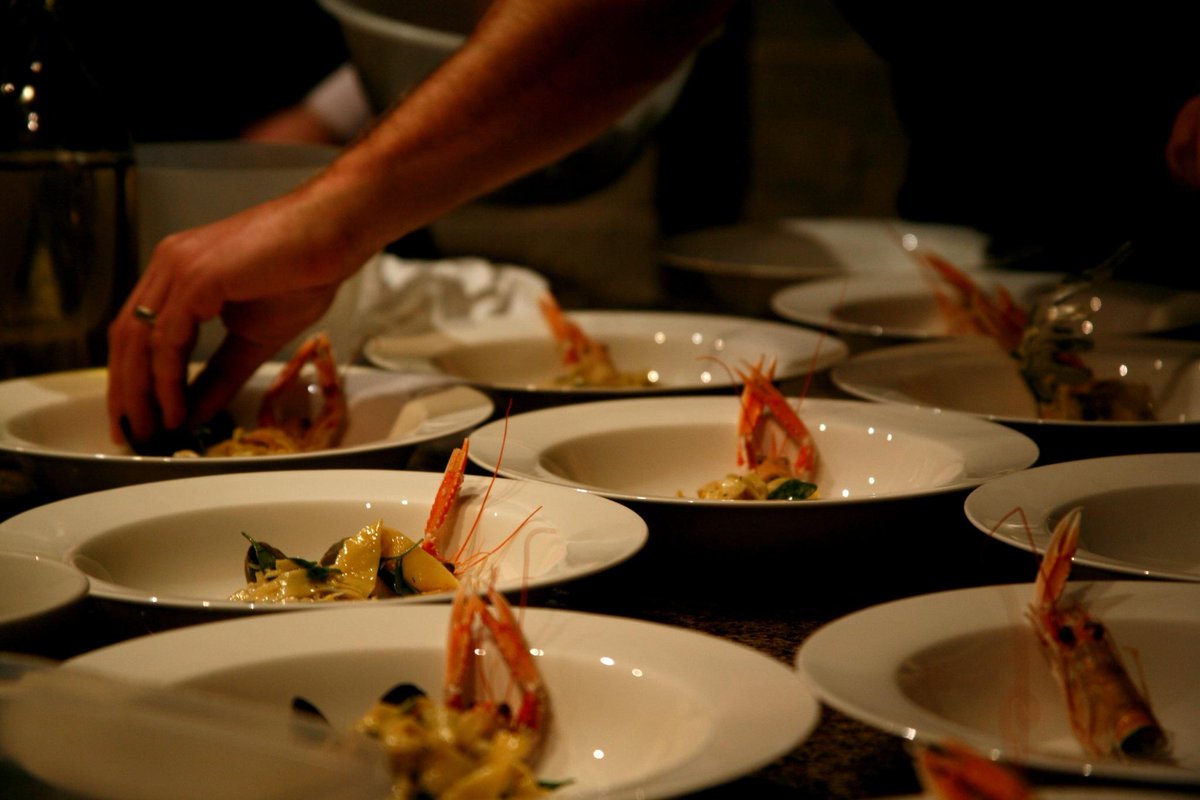 The_Wild_Fork's tweet image. Our chef's Langoustine, Tagliattele, Perlude Clams, Sea Purslaine from a dinner party last week @GameCookSchool #yum!