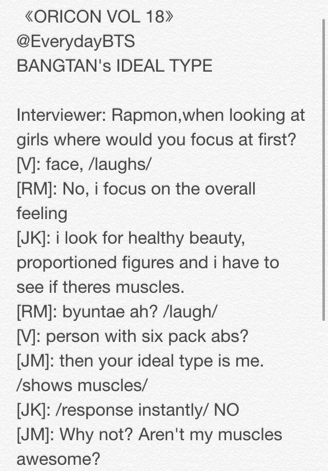 EverydayBTS's tweet photo. BANGTAN's TYPE IDEAL-PT1
【ORICON STYLE VOL 18】

Link: http://t.co/j6rEUNlgK3

Please do not repost/copy💕
Thank you http://t.co/heog9KUAYB