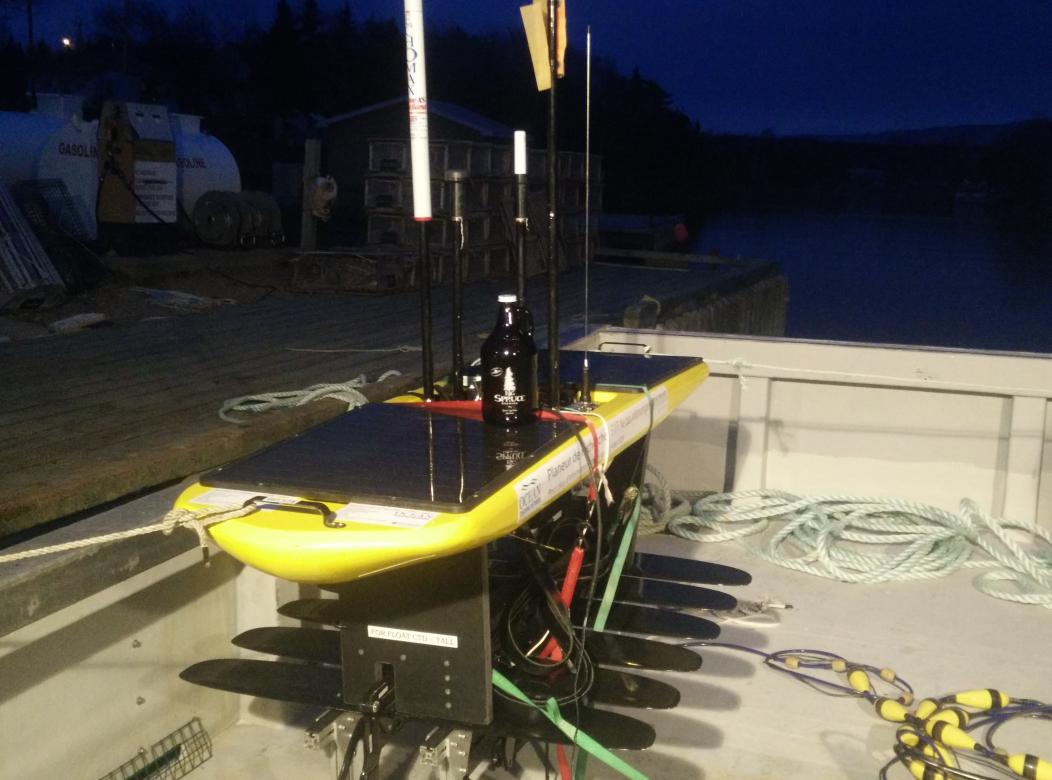 DalGliders's tweet photo. T-2 hours until #WaveGlider is swimming in #CabotStrait. @liquidrinc Thanks for the growler sponsor @BigSpruceBrew ! http://t.co/9V1RL1SQkT