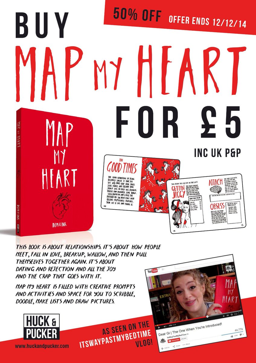 HuckAndPucker's tweet photo. @EnglishRoseManc! Relationship journal #MapMyHeart by @Dom_and_Ink is only £5 until 12 Dec! http://t.co/XR9k6l845h http://t.co/9AGC0VgdzA