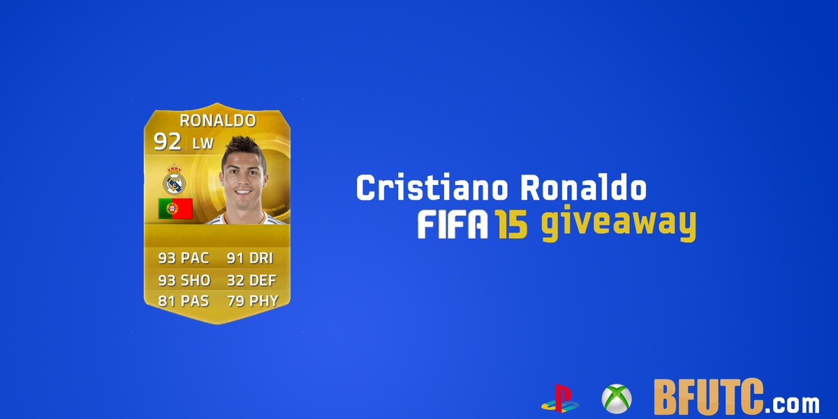 BFUTC's tweet image. CR7 FUT15 Giveaway! RT to enter! Get more entries here: Buy-Fifa-UltimateTeam-Coins.com/GIVEAWAYS , Buy Coins and get 400% more chances!