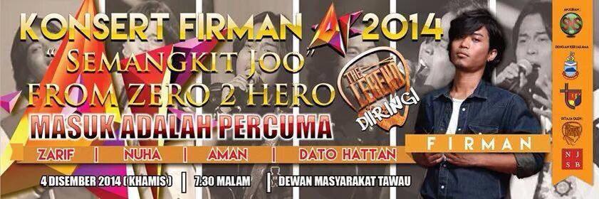 tawautown's tweet image. Masuk adalah PERCUMA #Af2014 #firmanaf2014