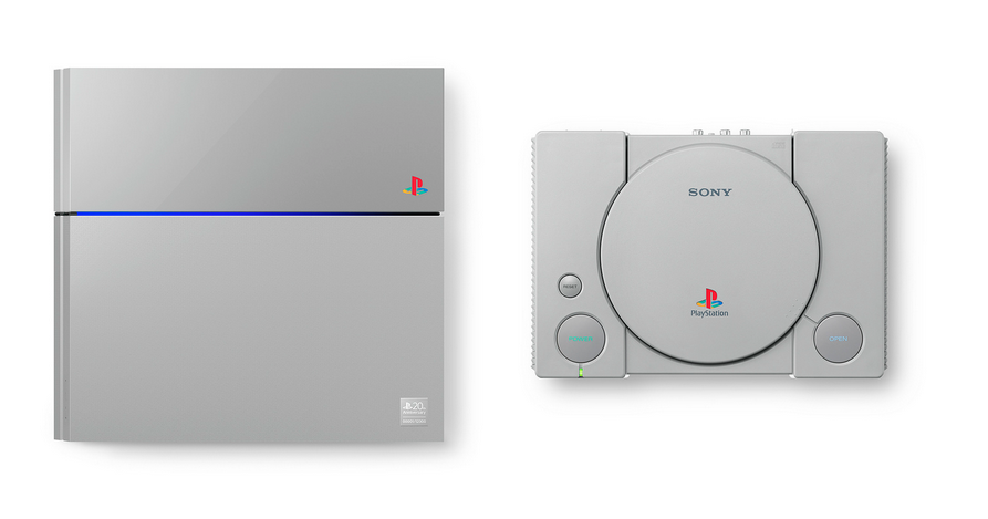 complex_uk's tweet photo. Sony are releasing a grey PS4 to mark the original Playstation's 20th anniversary http://t.co/P1WkCfTPH9 http://t.co/HaT3nHRful