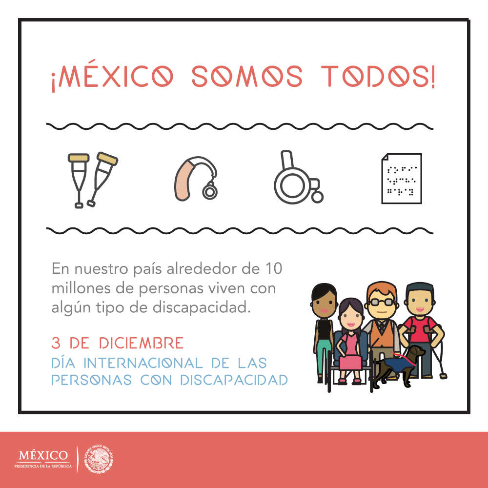 PresidenciaMX's tweet photo. Hoy es el Día Internacional de las Personas con Discapacidad http://t.co/0qRuQXmGD3 #MéxicoIncluyente http://t.co/6nfaFIvASV
