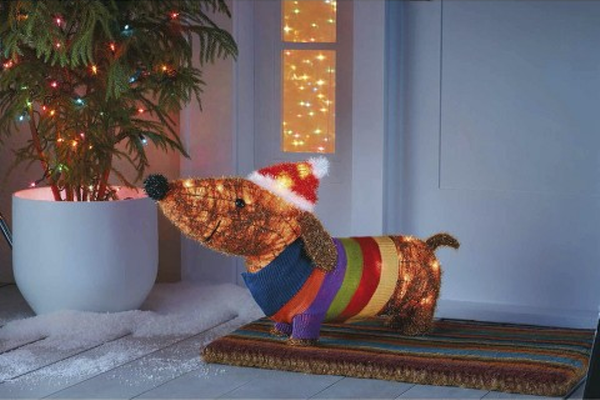 Target's tweet photo. Holiday decor, including this festive pup, is 15% off today only! Shop now you lucky dog you! http://t.co/fh3uq0IZBz http://t.co/GprbEw8YCe