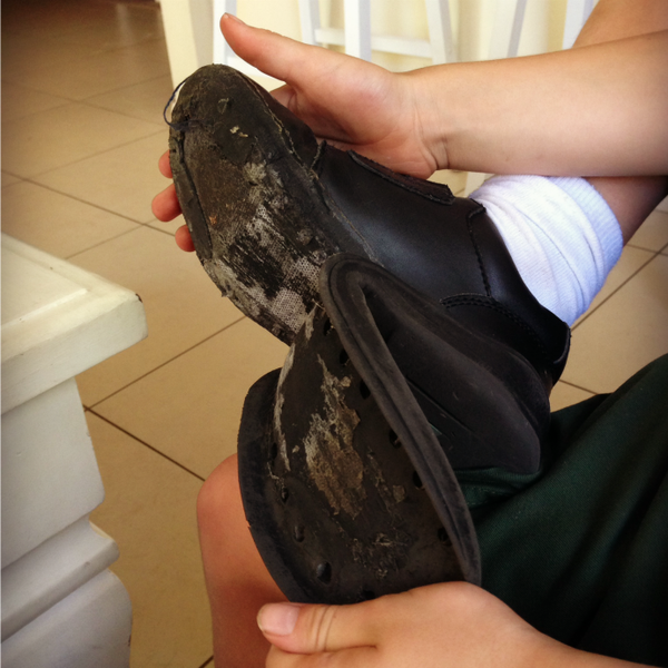 SundayShoutsFC's tweet image. Coming home from school with shoes like this because you were playing footy in the playground all break and lunch.