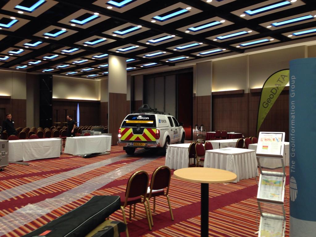 Aluncj's tweet photo. The big stuff is starting to arrive #GeoDATA2014 London showcase @TopconPID http://t.co/rkzPppTtFH