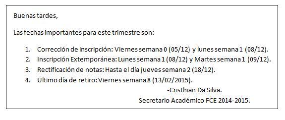 FCEUSB's tweet photo. A continuación algunas fechas importantes del trimestre Enero-Marzo http://t.co/XtUP9kuIev (Vía: @CristhianDaS)