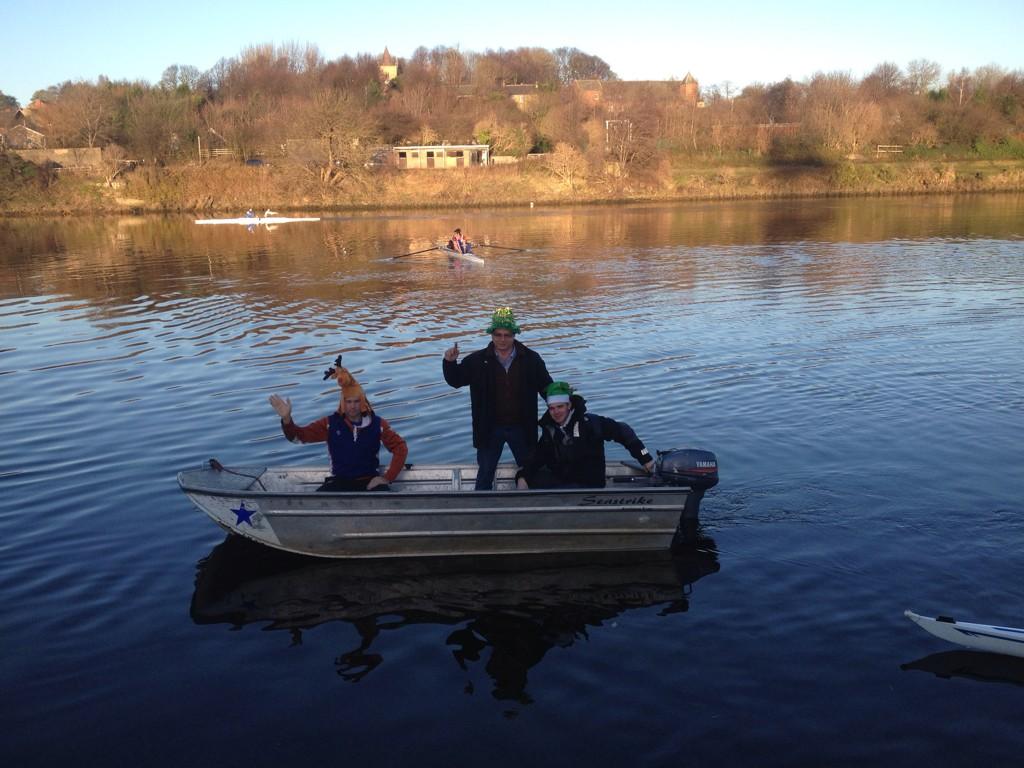 NUBCBlueStar's tweet image. 3rd musketeer Jesse joins the coaching festivities #ChristmasFloat