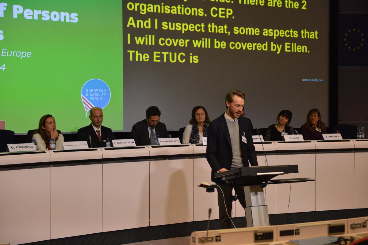 pietrolem's tweet photo. Panelist for @AutismEurope in @EU_Commission for #EDPD @MyEDF conference #EUDisability on 2 December 2014 http://t.co/WJk0O7CbnY